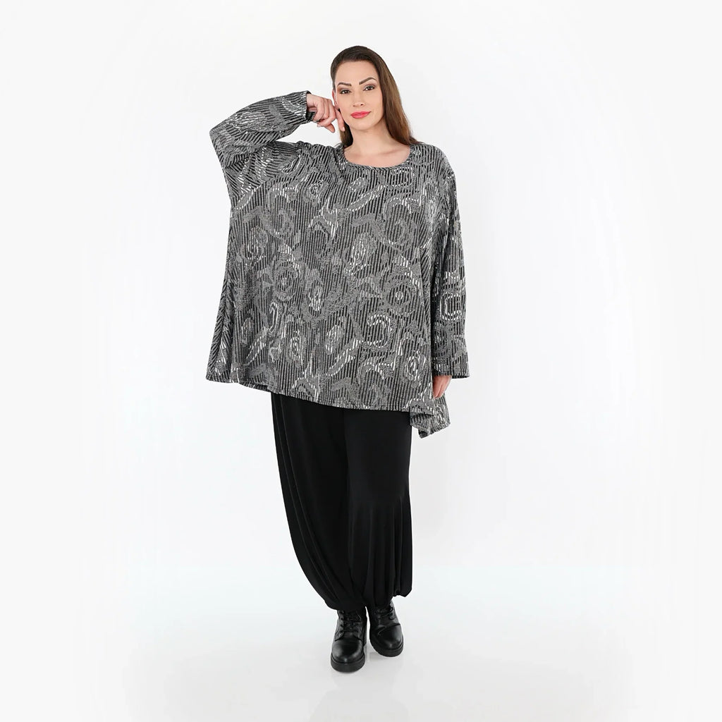AKH Fashion 593 Big Shirt, gris-noir-blanc