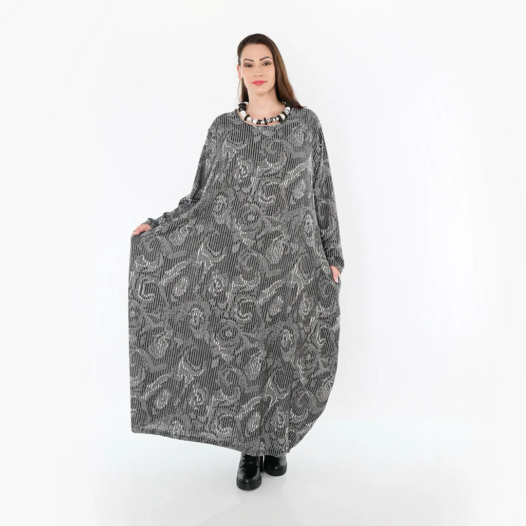 AKH Fashion 1926 Robe, gris-noir-blanc