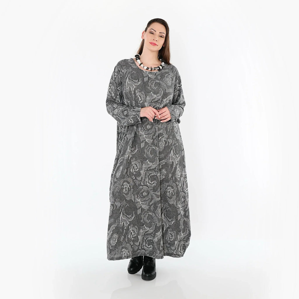 AKH Fashion 1926 Robe, gris-noir-blanc