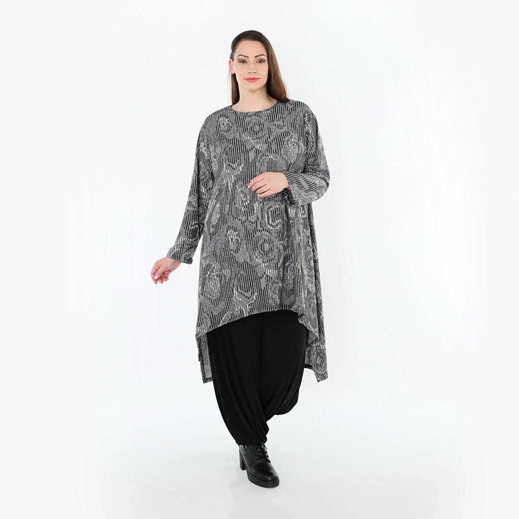 Chemise AKH Fashion 4656, gris-noir-blanc