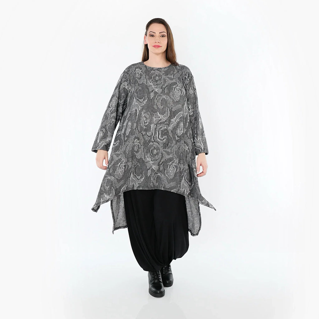 Chemise AKH Fashion 4656, gris-noir-blanc