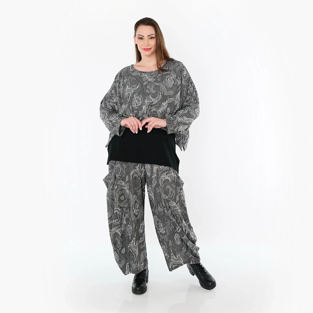 AKH Fashion 7011 Jeté de lit, Gris-Noir-Blanc