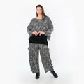 AKH Fashion 8069 Pantalon, Gris-Noir-Blanc