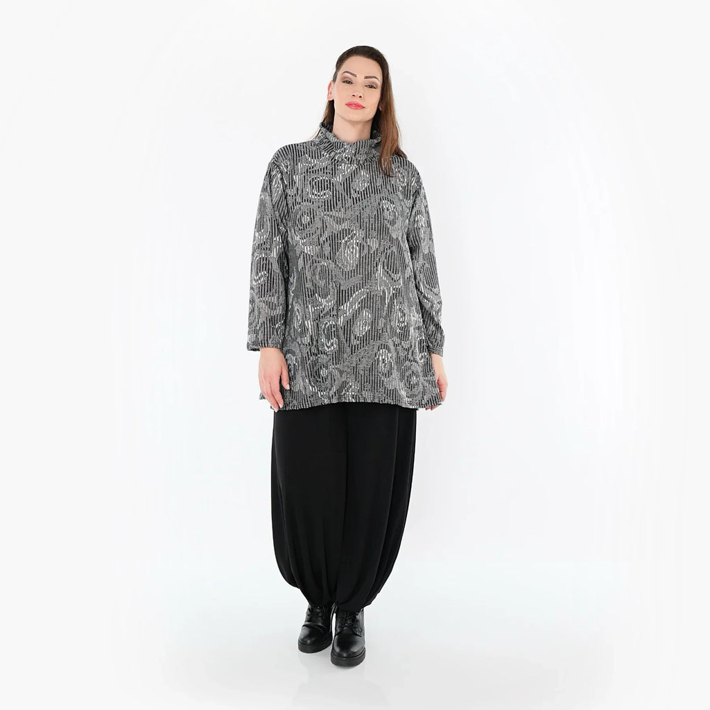 AKH Fashion 1892R Chemise, Gris-Noir-Blanc
