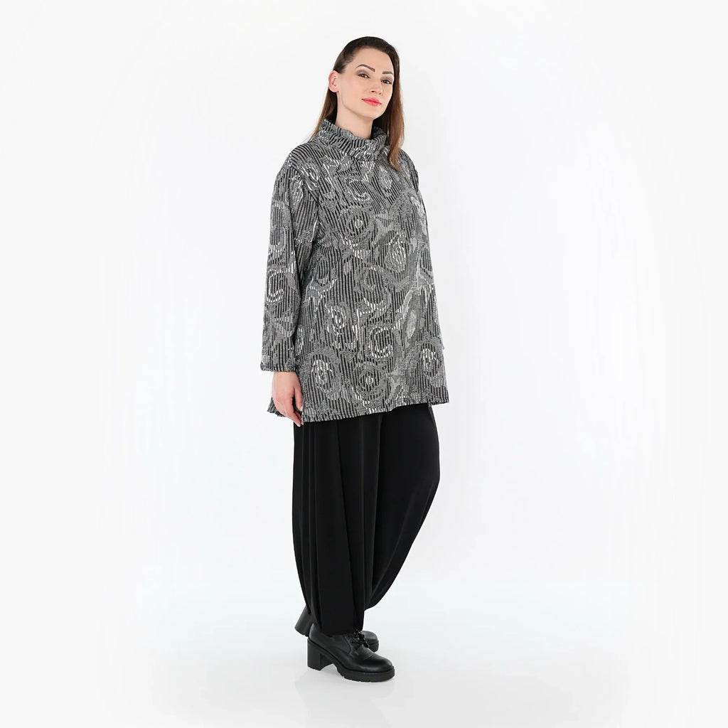 AKH Fashion 1892R Chemise, Gris-Noir-Blanc