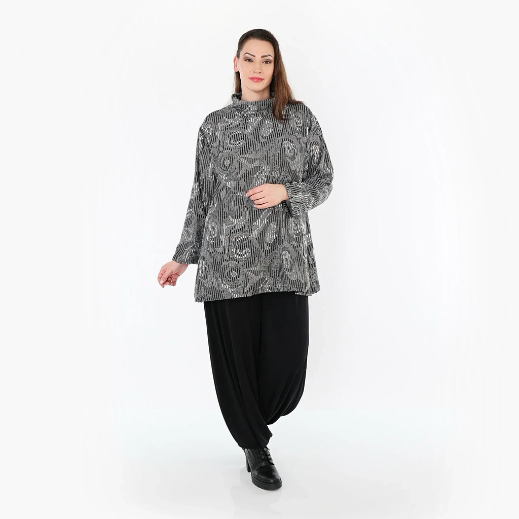 AKH Fashion 1892R Chemise, Gris-Noir-Blanc