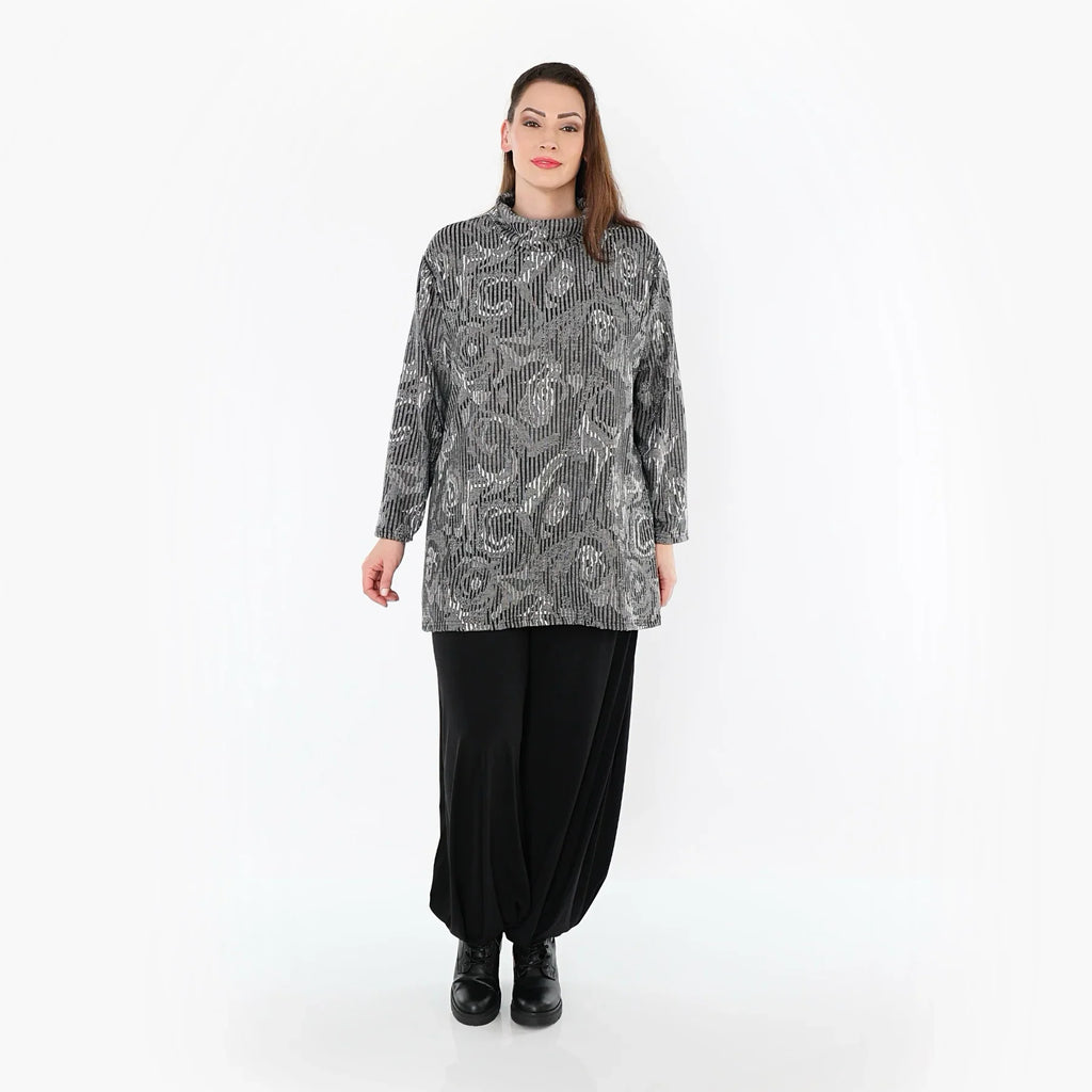 AKH Fashion 1892R Chemise, Gris-Noir-Blanc
