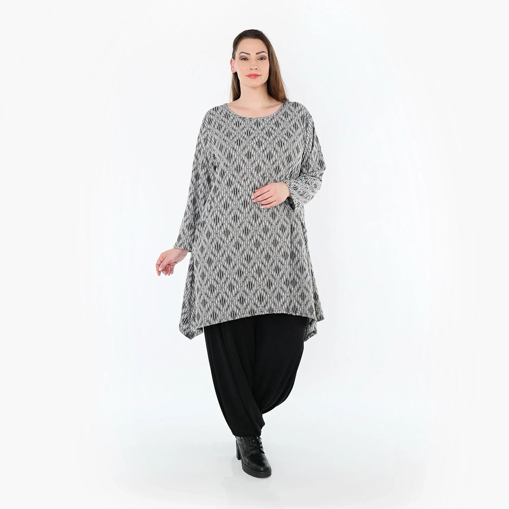AKH Fashion 521 Chemise, gris clair-noir-blanc