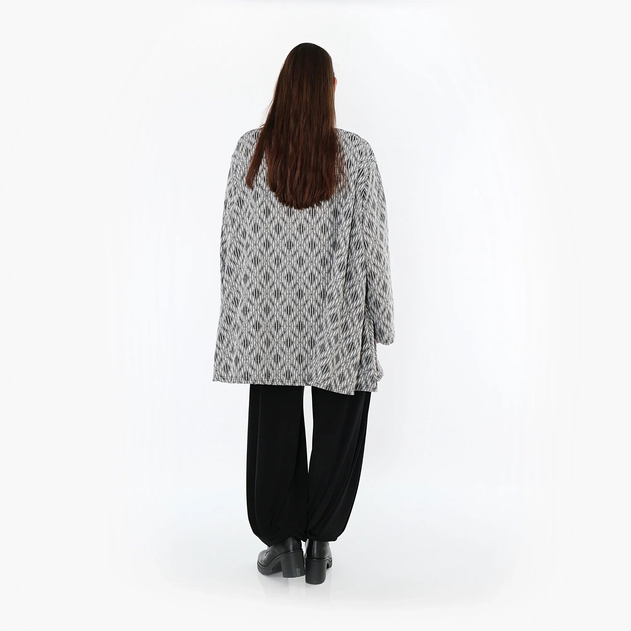 AKH Fashion 593 Big Shirt, gris clair-noir-blanc