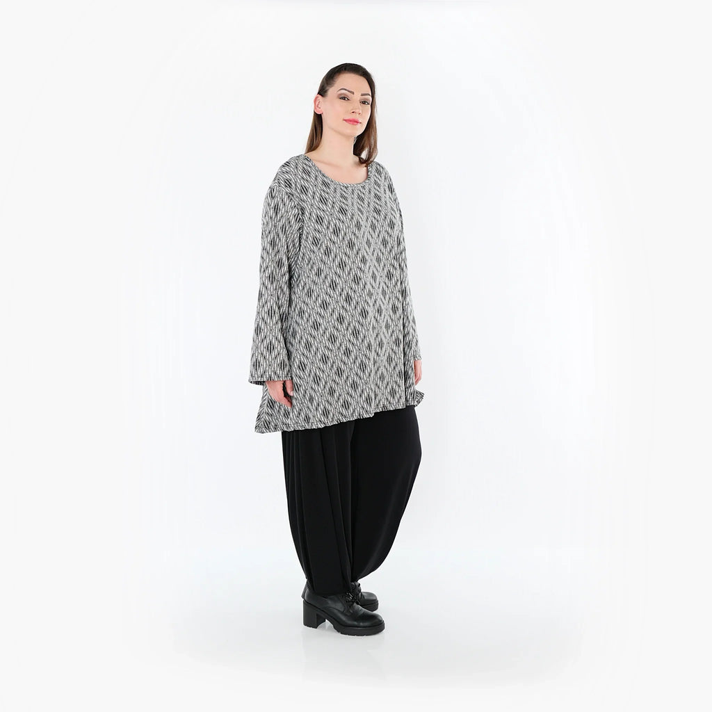 AKH Fashion 593 Big Shirt, gris clair-noir-blanc