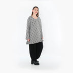 AKH Fashion 593 Big Shirt, gris clair-noir-blanc