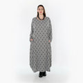 AKH Fashion 1926 Robe, Gris clair-Noir-Blanc
