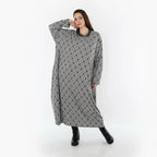 AKH Fashion 1926 Robe, Gris clair-Noir-Blanc