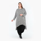 AKH Fashion 4656 Chemise, Gris clair-Noir-Blanc