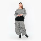 AKH Fashion 7011 Surjupe, gris clair-noir-blanc