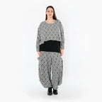 AKH Fashion 8069 Pantalon, Gris clair-Noir-Blanc