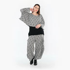 AKH Fashion 8069 Pantalon, Gris clair-Noir-Blanc