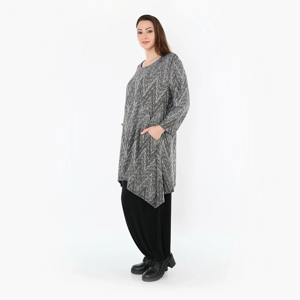 AKH Fashion 521 Chemise, Gris-Noir-Blanc