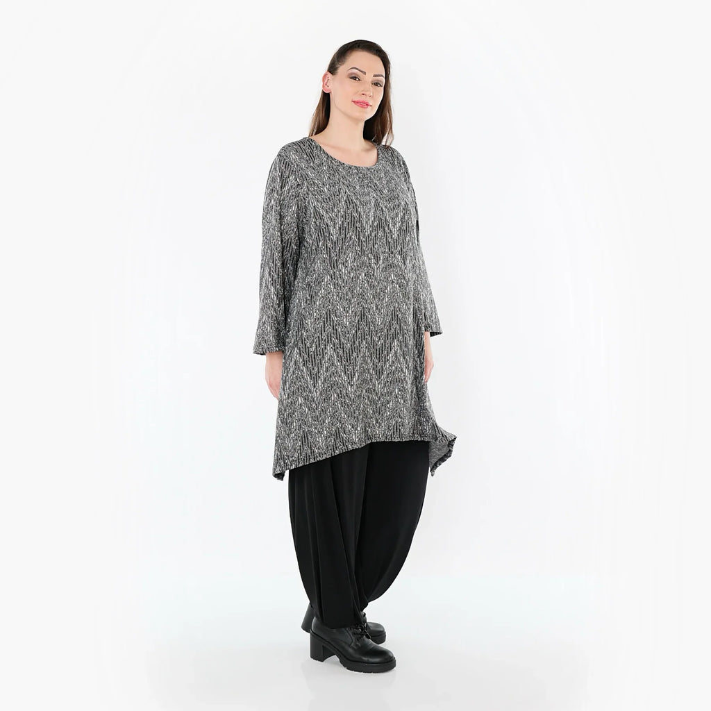 AKH Fashion 521 Chemise, Gris-Noir-Blanc