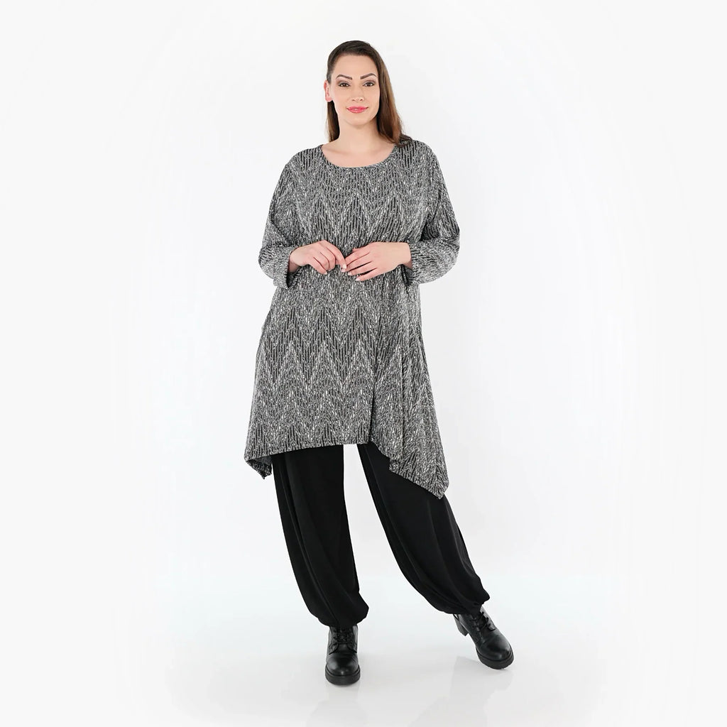 AKH Fashion 521 Chemise, Gris-Noir-Blanc