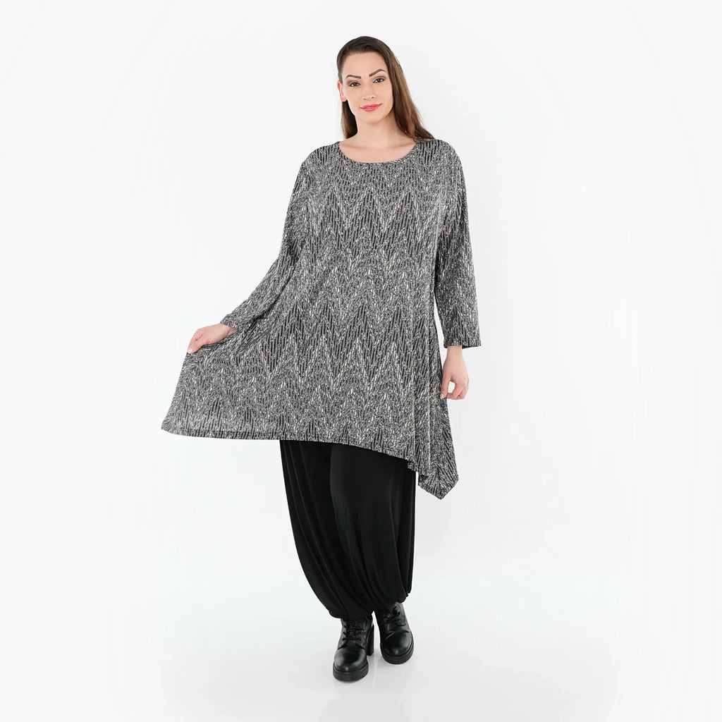 AKH Fashion 521 Chemise, Gris-Noir-Blanc