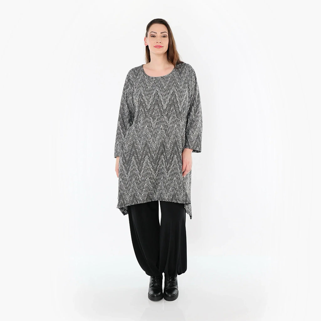 AKH Fashion 521 Chemise, Gris-Noir-Blanc
