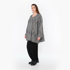 AKH Fashion 593 Grand T-shirt, Gris-Noir-Blanc