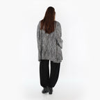 AKH Fashion 593 Grand T-shirt, Gris-Noir-Blanc