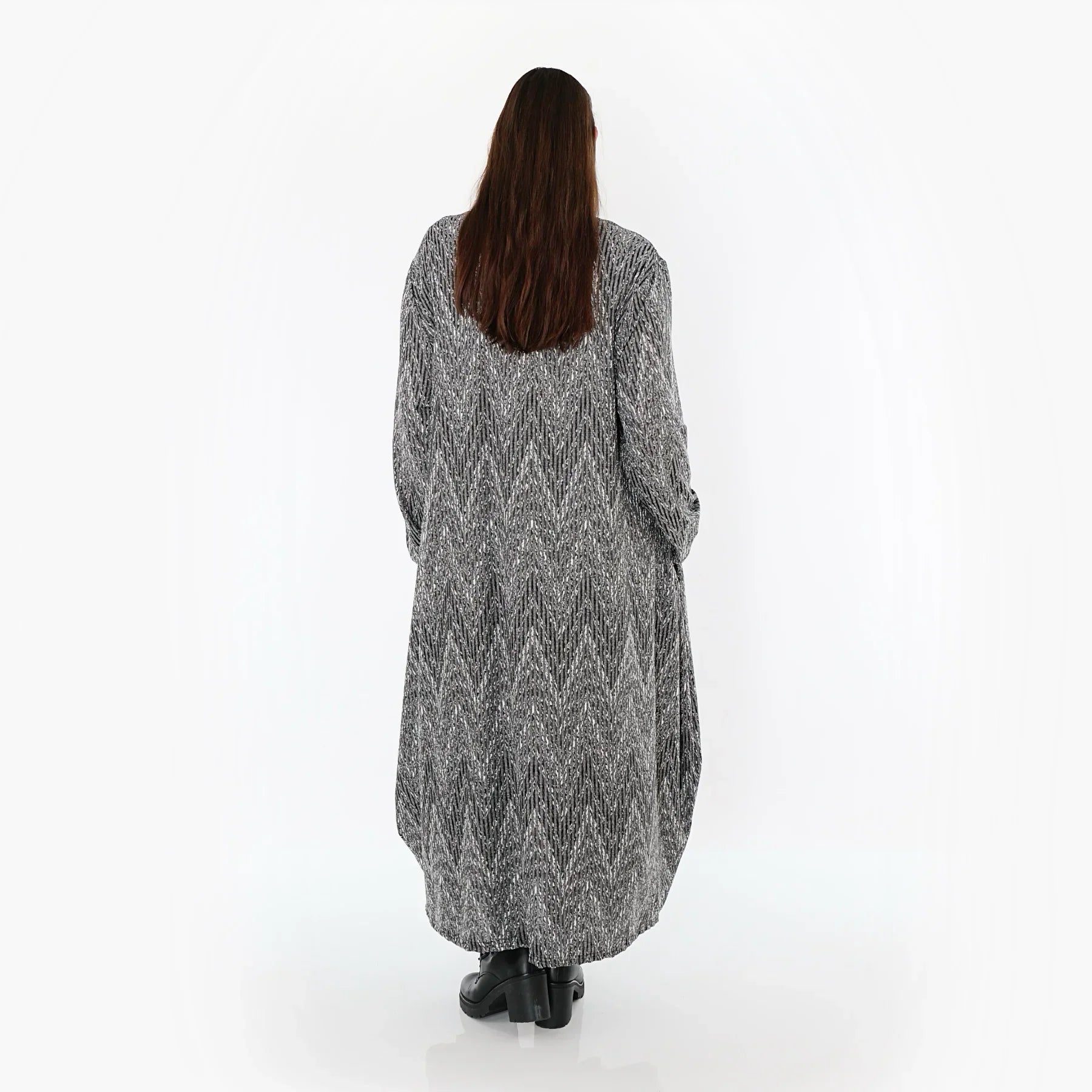 AKH Fashion 1926 Robe, Gris-Noir-Blanc