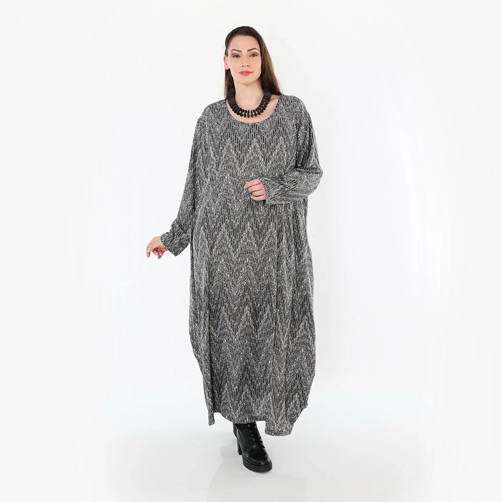 AKH Fashion 1926 Robe, Gris-Noir-Blanc