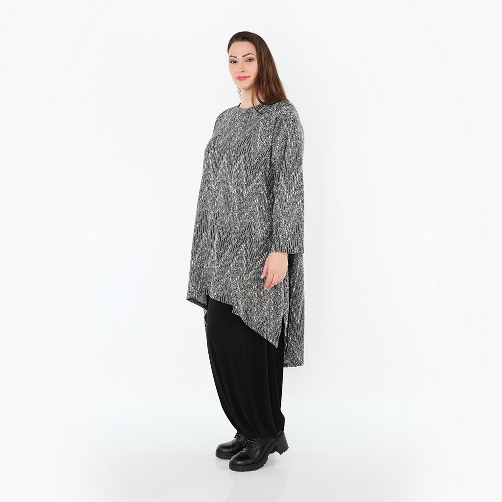 Chemise AKH Fashion 4656, gris-noir-blanc
