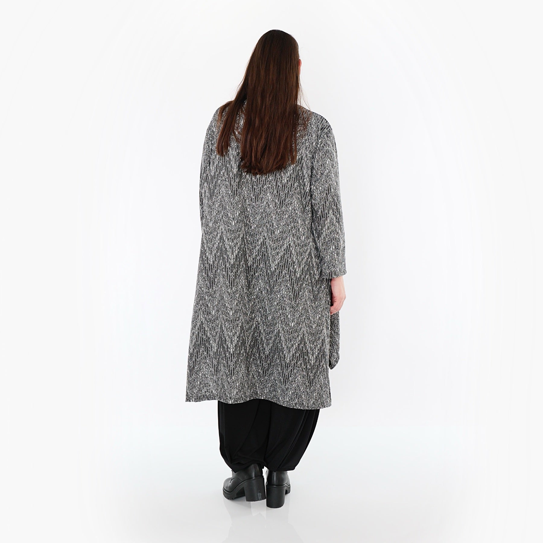 Chemise AKH Fashion 4656, gris-noir-blanc