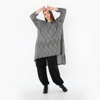 Chemise AKH Fashion 4656, gris-noir-blanc