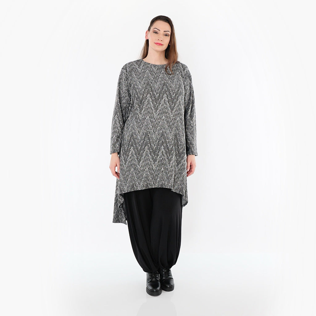 Chemise AKH Fashion 4656, gris-noir-blanc