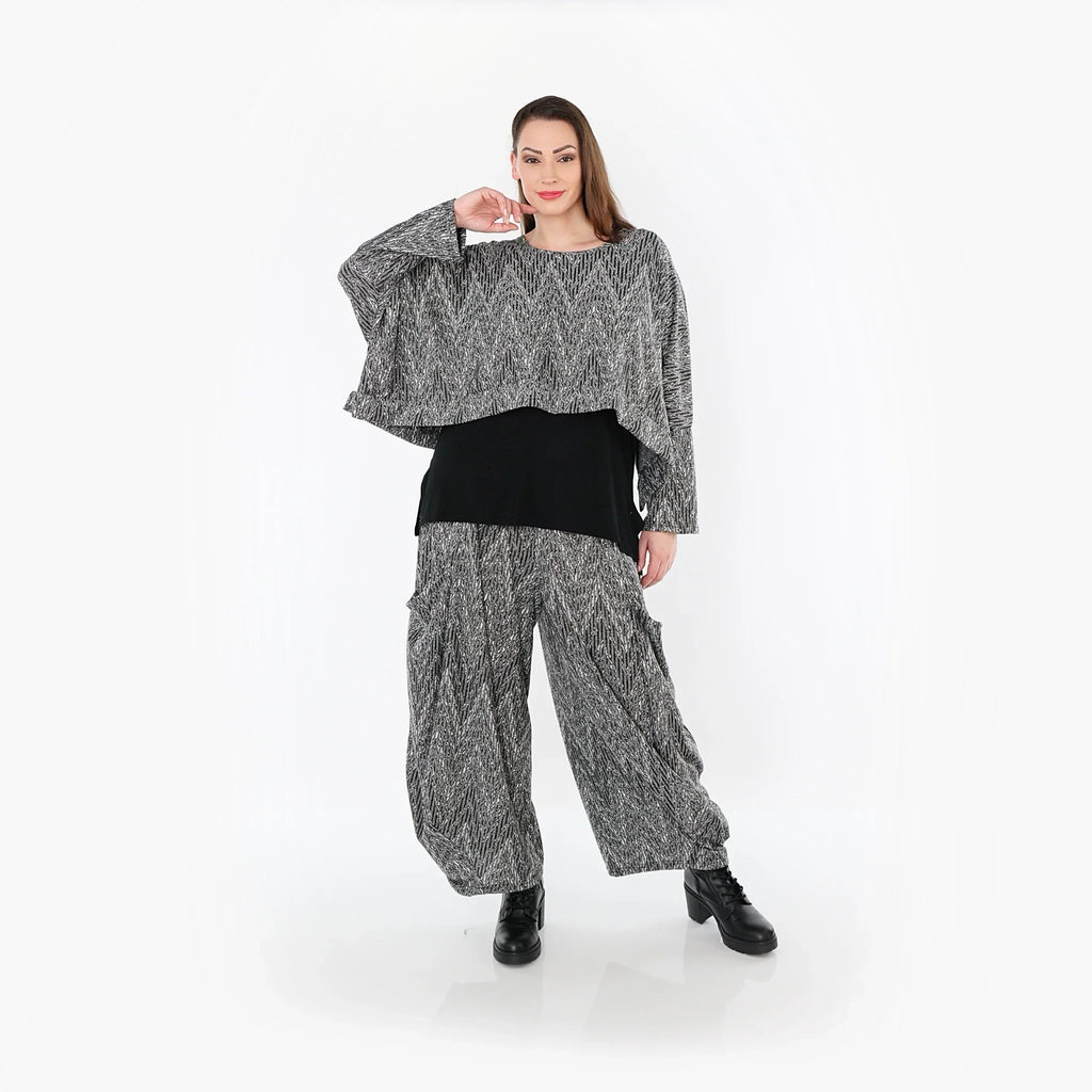 AKH Fashion 7011 Surjupe, Gris-Noir-Blanc