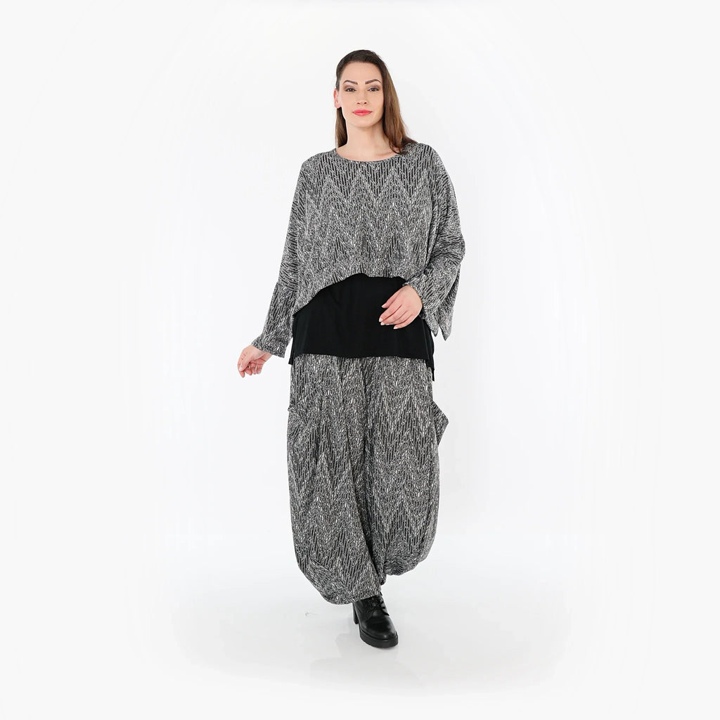 AKH Fashion 7011 Surjupe, Gris-Noir-Blanc