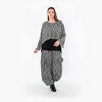AKH Fashion 8069 Pantalon, Gris-Noir-Blanc