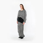 AKH Fashion 8069 Pantalon, Gris-Noir-Blanc