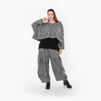 AKH Fashion 8069 Pantalon, Gris-Noir-Blanc