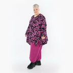 AKH Fashion 1019 Grande Chemise, Noir-Fuchsia