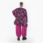 AKH Fashion 1019 Grande Chemise, Noir-Fuchsia