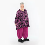 AKH Fashion 1019 Grande Chemise, Noir-Fuchsia