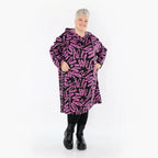 AKH Fashion 6989 Kleid, Schwarz-Fuchsia