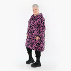 AKH Fashion 6989 Kleid, Schwarz-Fuchsia