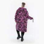 AKH Fashion 6989 Kleid, Schwarz-Fuchsia