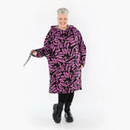 AKH Fashion 6989 Kleid, Schwarz-Fuchsia