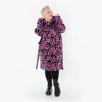 AKH Fashion 6989 Kleid, Schwarz-Fuchsia