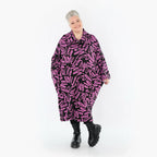 AKH Fashion 7041 Manteau, Noir-Fuchsia