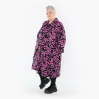 AKH Fashion 7041 Manteau, Noir-Fuchsia