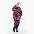 AKH Fashion 7041 Manteau, Noir-Fuchsia